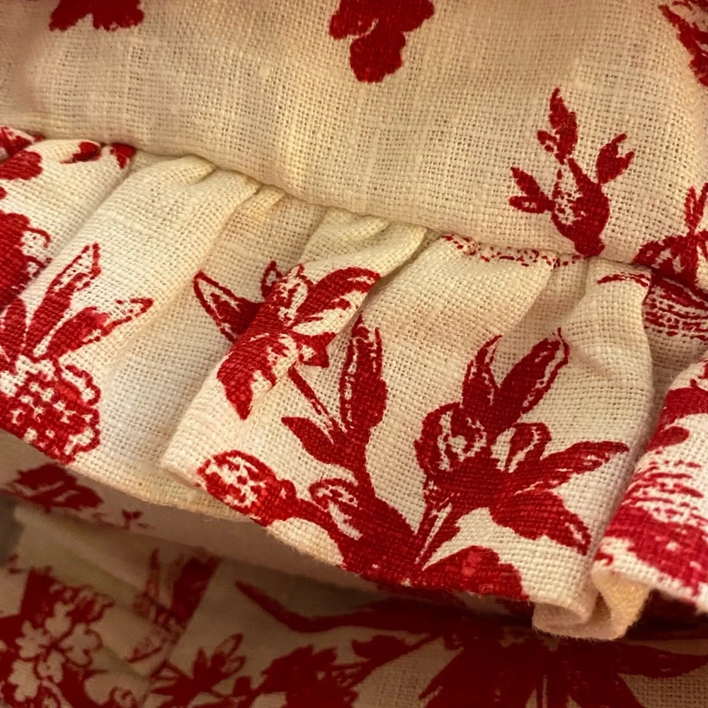 Authentique Vintage Pair of French Toile Euro-Shams 26 » Square ~ France ~ VGVC